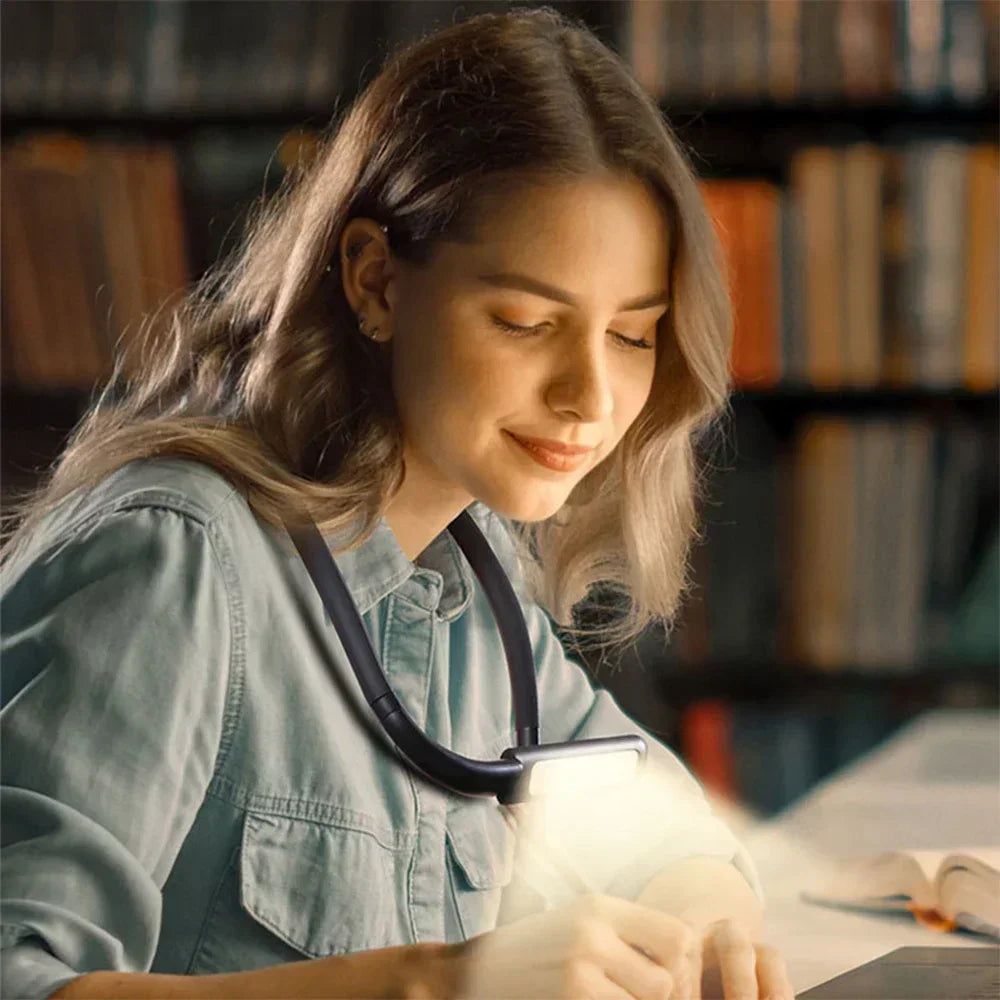 Dimmable LED Neck Light Handsfree Flexible Hug Light Book Reading Lamp Hug Light Novelty Reading Lamp Night LightFlashlight